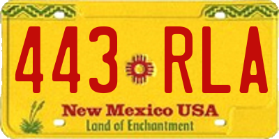 NM license plate 443RLA