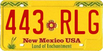 NM license plate 443RLG
