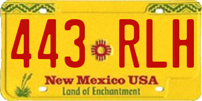 NM license plate 443RLH