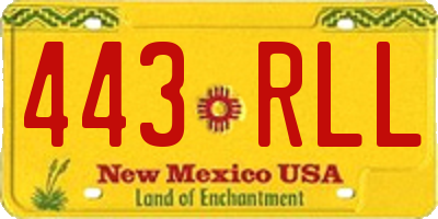 NM license plate 443RLL