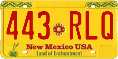 NM license plate 443RLQ