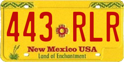 NM license plate 443RLR
