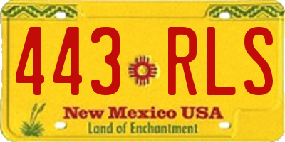 NM license plate 443RLS