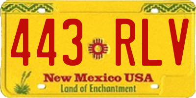 NM license plate 443RLV