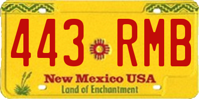 NM license plate 443RMB