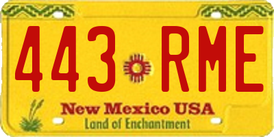 NM license plate 443RME