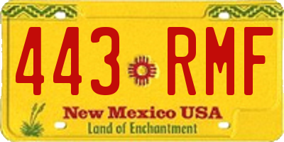 NM license plate 443RMF