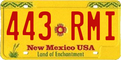NM license plate 443RMI