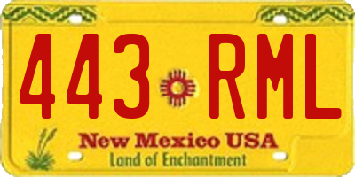NM license plate 443RML