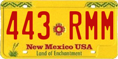 NM license plate 443RMM