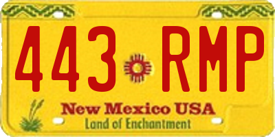 NM license plate 443RMP