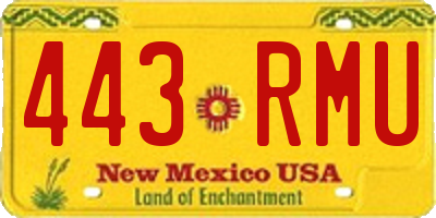 NM license plate 443RMU