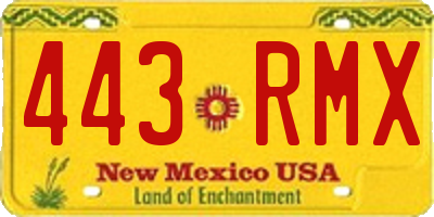 NM license plate 443RMX