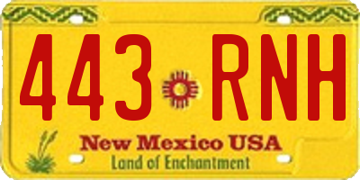 NM license plate 443RNH