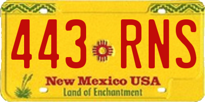 NM license plate 443RNS