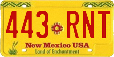 NM license plate 443RNT