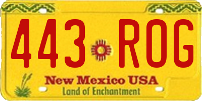 NM license plate 443ROG