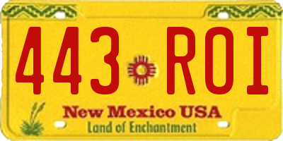 NM license plate 443ROI