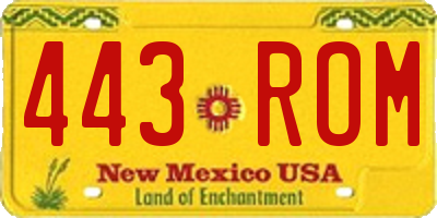 NM license plate 443ROM