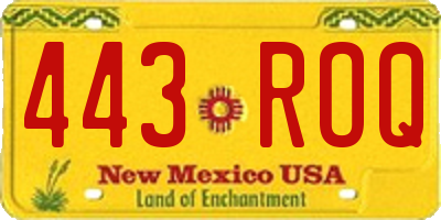 NM license plate 443ROQ