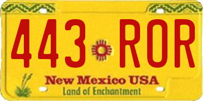 NM license plate 443ROR