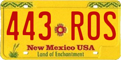 NM license plate 443ROS