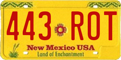 NM license plate 443ROT