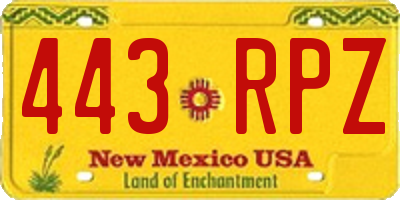 NM license plate 443RPZ