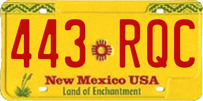 NM license plate 443RQC