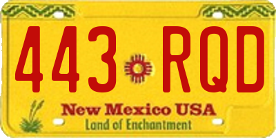 NM license plate 443RQD