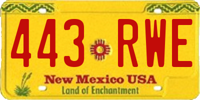 NM license plate 443RWE