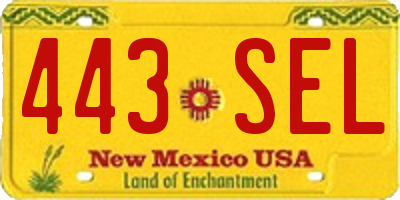NM license plate 443SEL