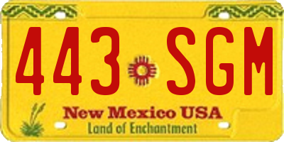 NM license plate 443SGM