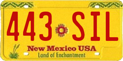 NM license plate 443SIL