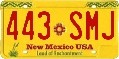 NM license plate 443SMJ