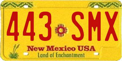 NM license plate 443SMX