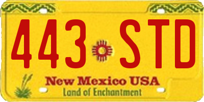 NM license plate 443STD