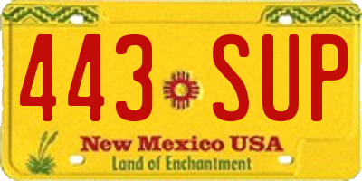NM license plate 443SUP