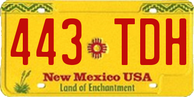 NM license plate 443TDH