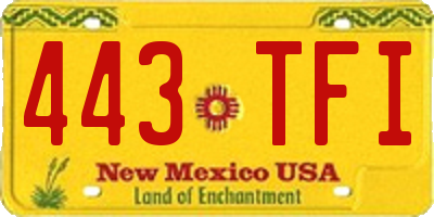 NM license plate 443TFI