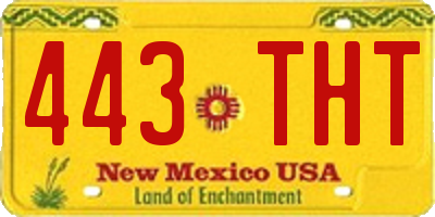 NM license plate 443THT