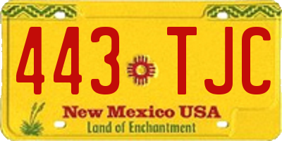 NM license plate 443TJC