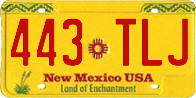 NM license plate 443TLJ