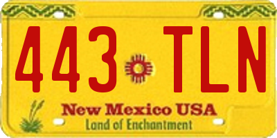 NM license plate 443TLN
