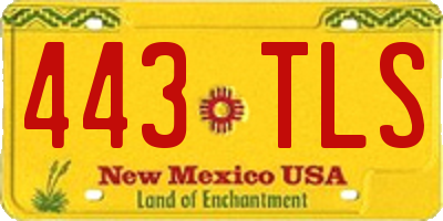NM license plate 443TLS