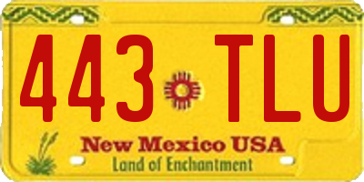 NM license plate 443TLU