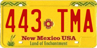NM license plate 443TMA