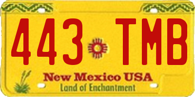 NM license plate 443TMB