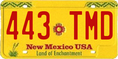NM license plate 443TMD