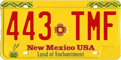 NM license plate 443TMF